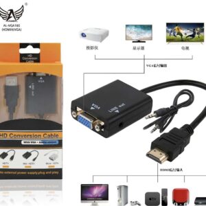 Hdmi Macho Para Vga Femea E Audio P2